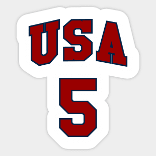 USA 5 Basketball Sticker